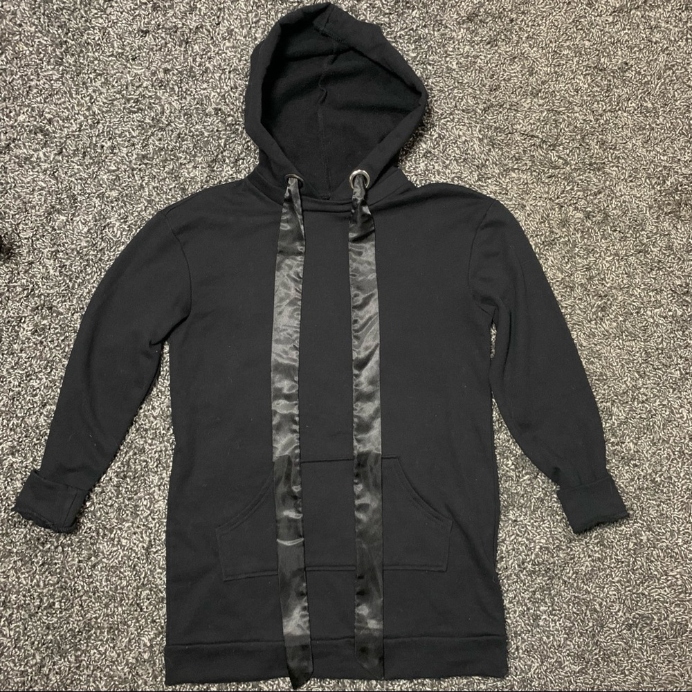 💫3/$20💫 Flirtitude Active hoodie XS/S satin ribbon drawstring oversized tunic